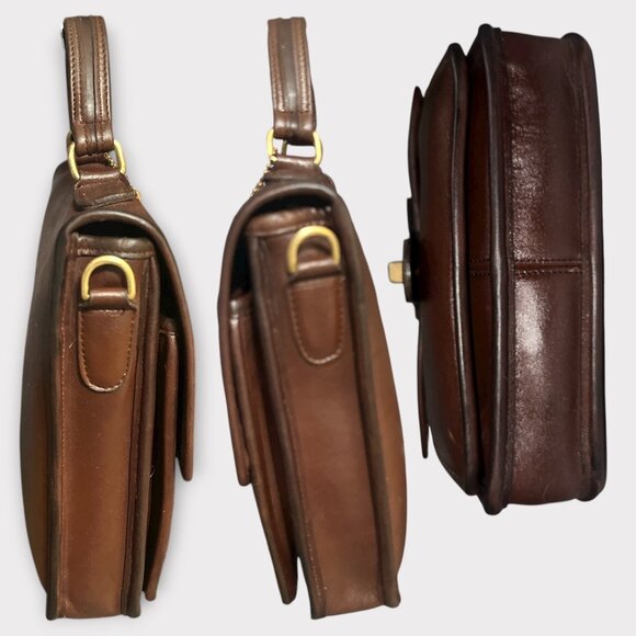 VTG Coach Station Bag 5130 Mahogany Leather Brass Crossbody Satchel 90s USA + Ta - Picture 6 of 9